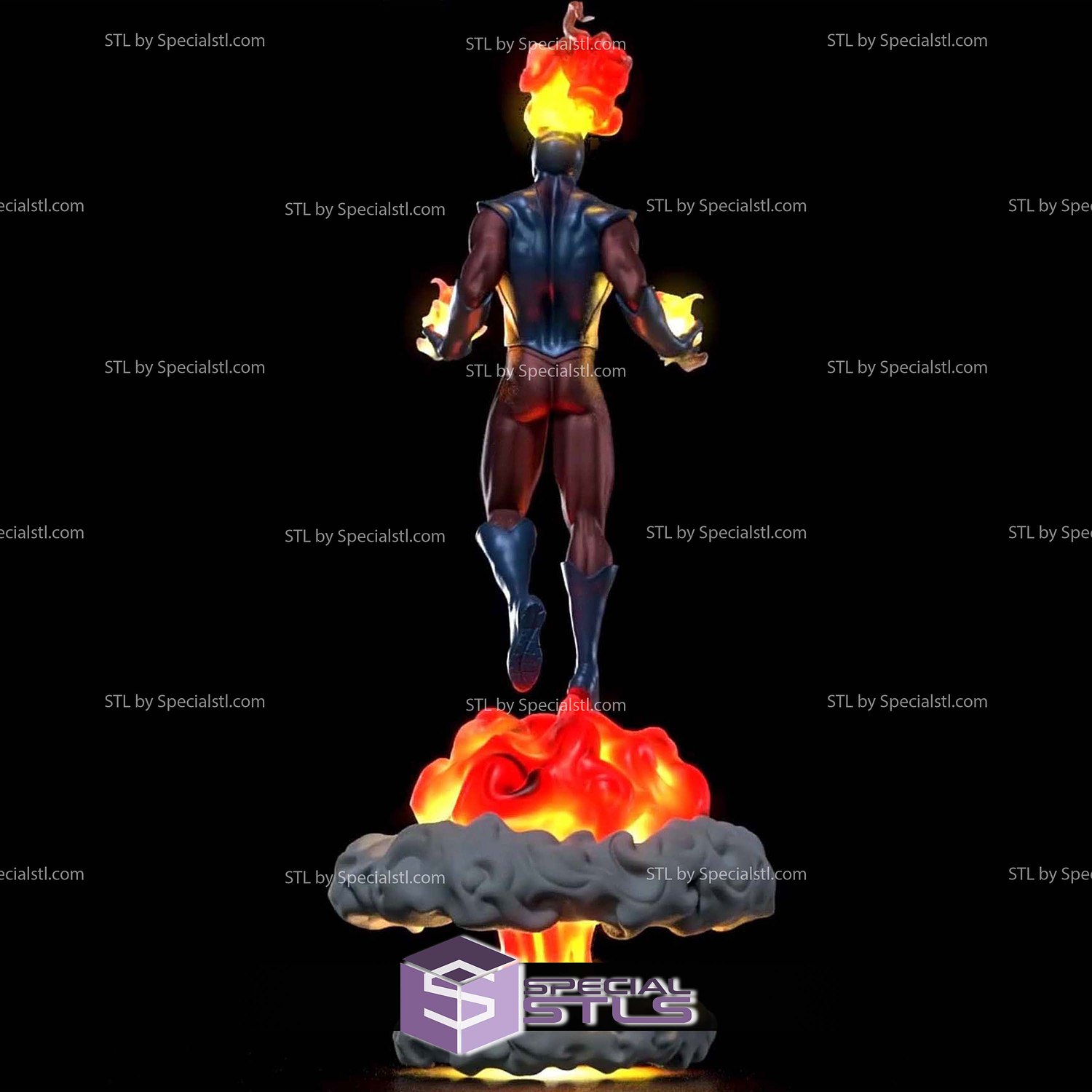 Deathstorm Nuclear Death DC Villain STL Files 3D Model — view 3