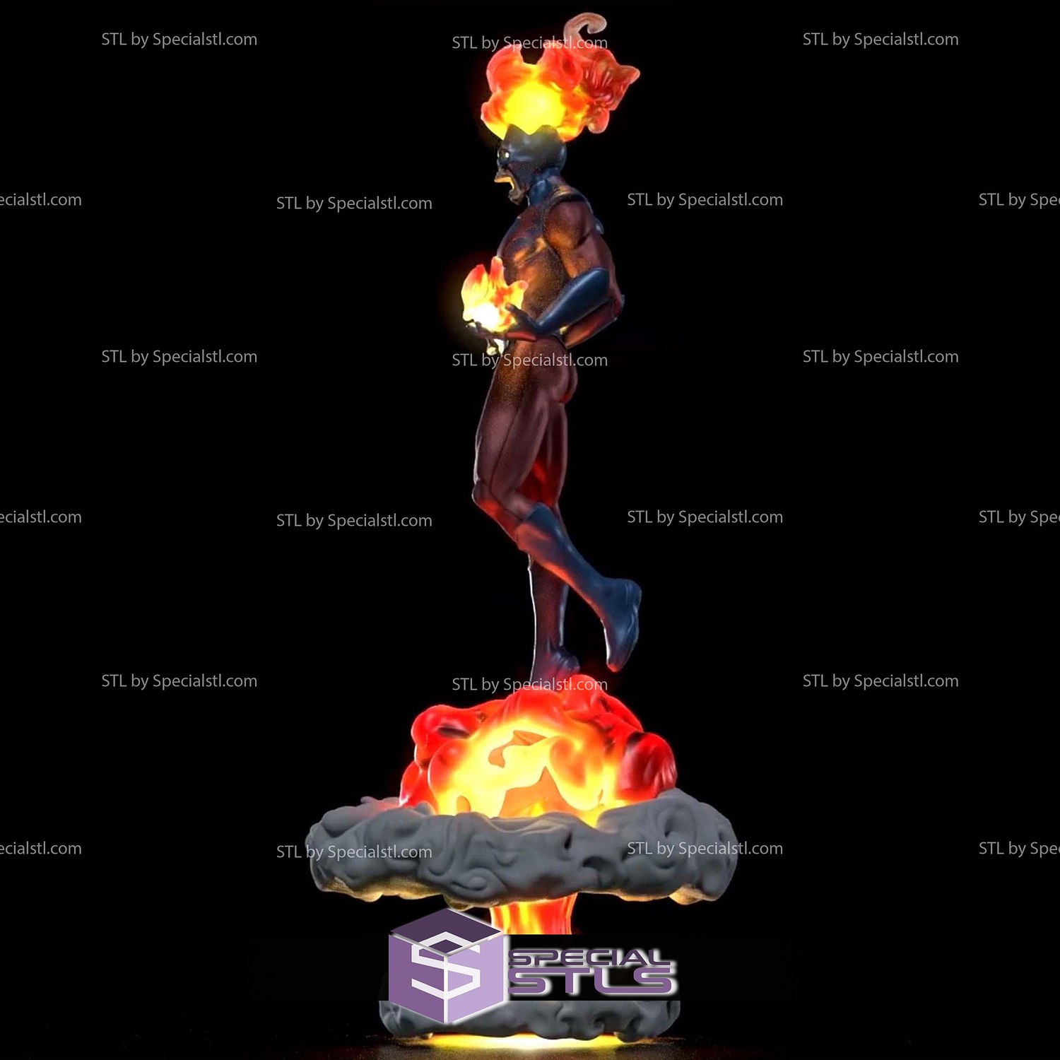 Deathstorm Nuclear Death DC Villain STL Files 3D Model — view 4