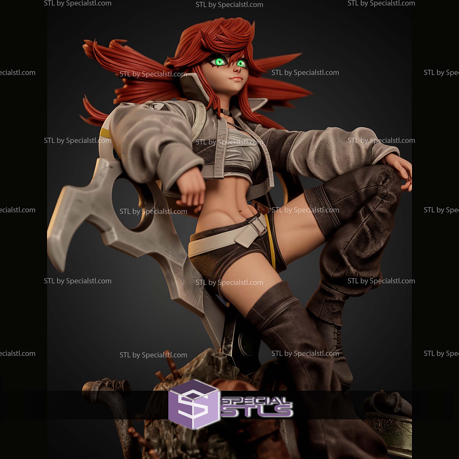 Riyo Reaper Gachiakuta 1-6 Sitting Pose STL Files 3D Model — view 3