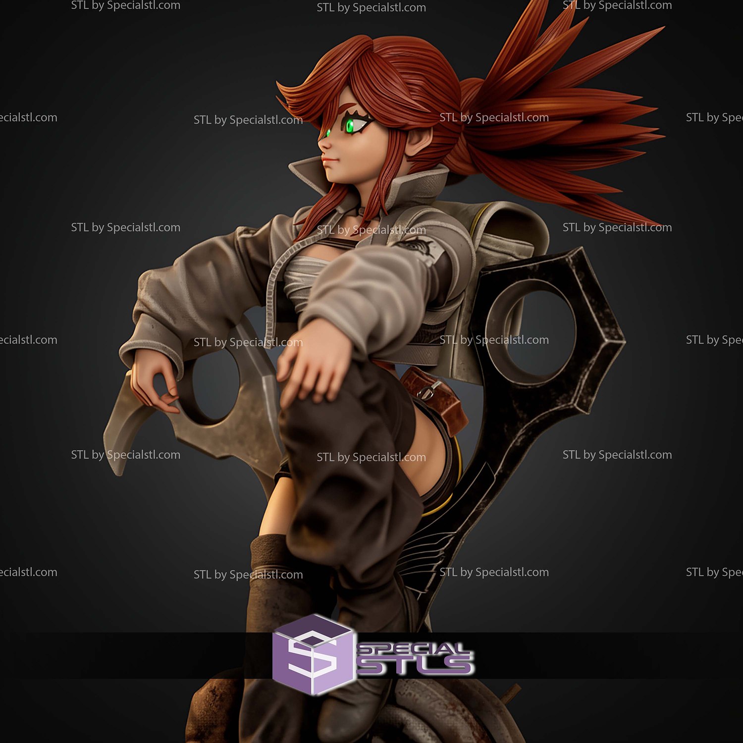 Riyo Reaper Gachiakuta 1-6 Sitting Pose STL Files 3D Model — view 4