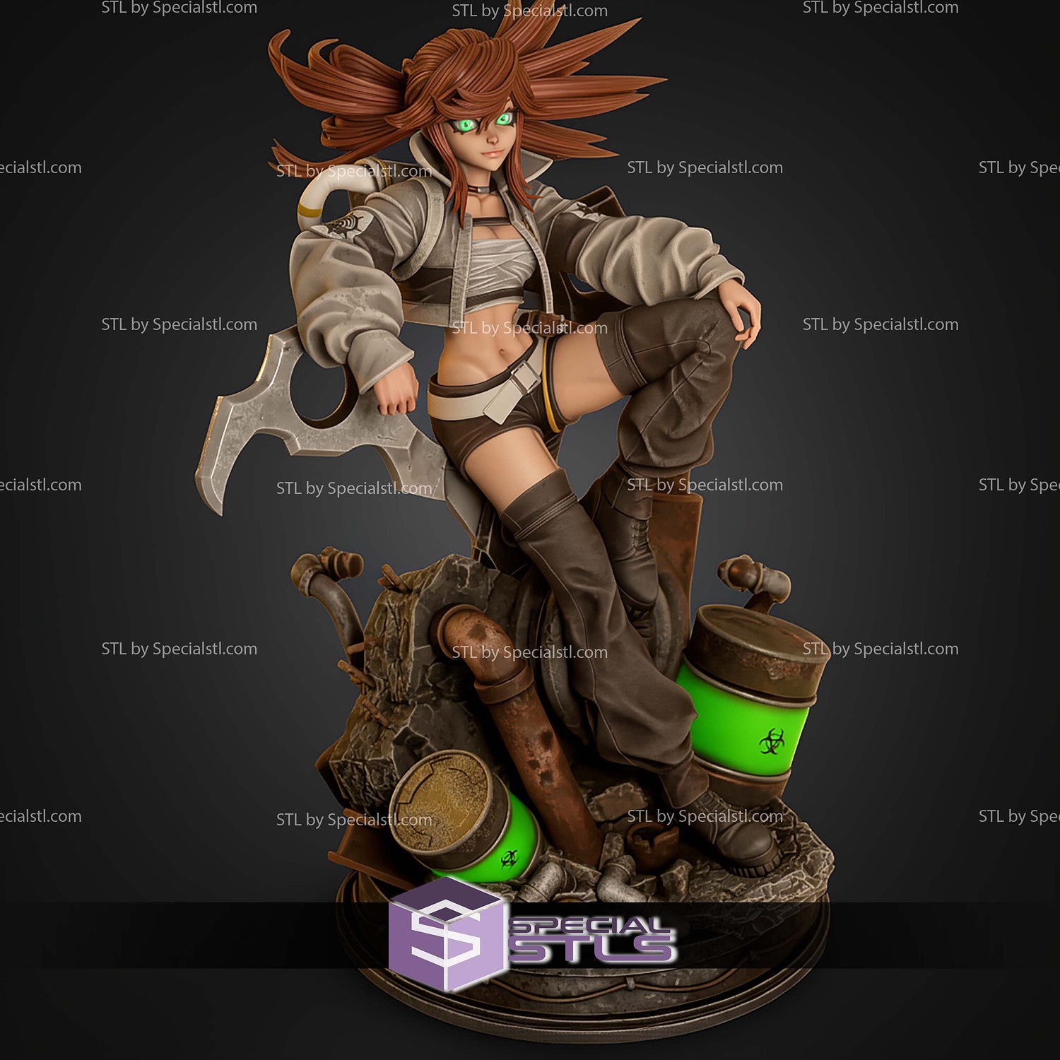 Riyo Reaper Gachiakuta 1-6 Sitting Pose STL Files 3D Model — view 6