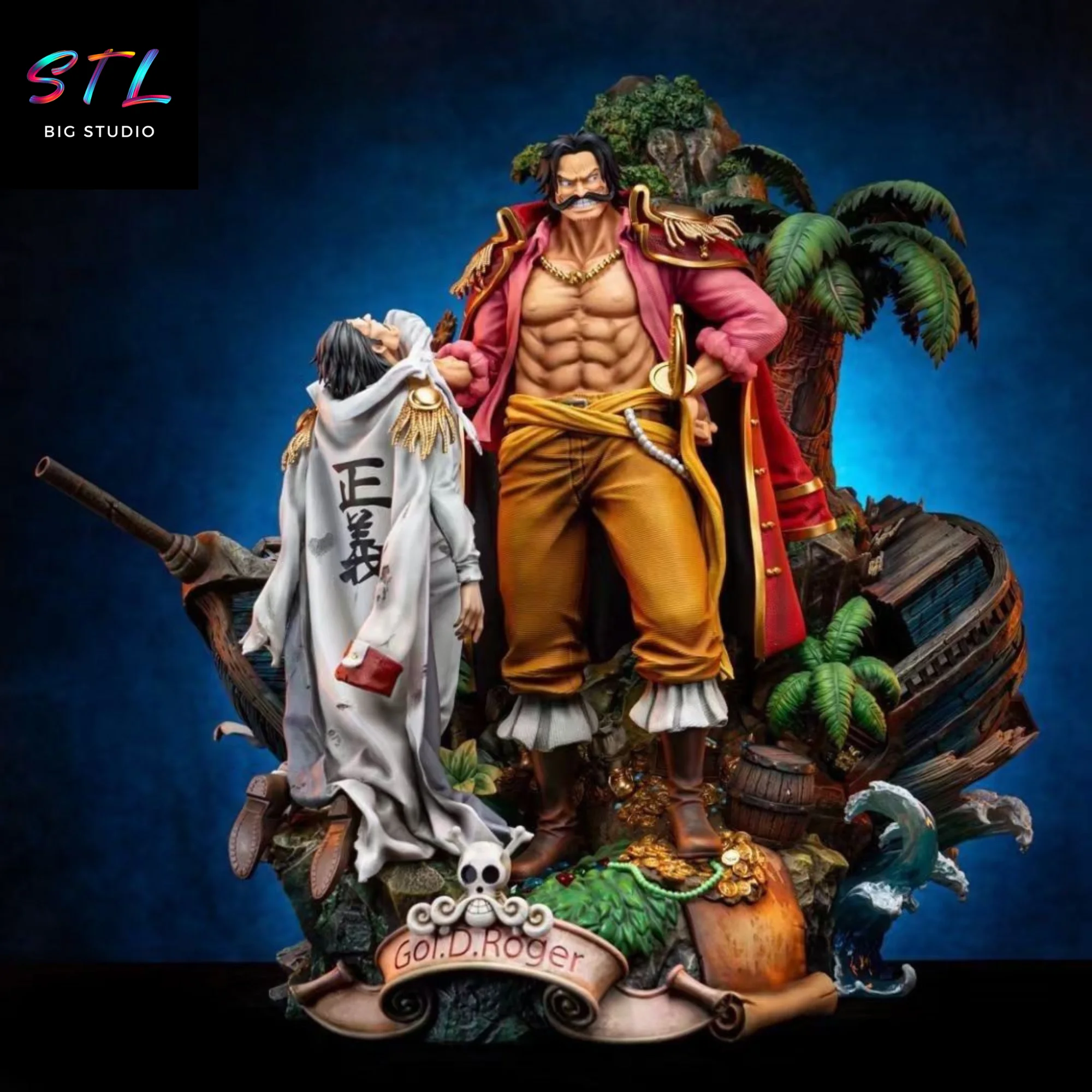 Gol D. Roger STL Diorama | The Pirate King | One Piece 3D Printable Figure Model