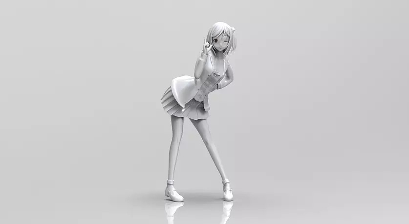 Yanagi girl in dress 3D STL Model