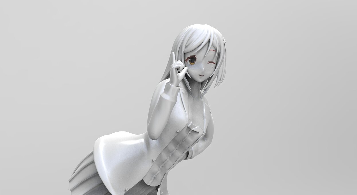 Yanagi girl in dress 3D STL Model — view 2