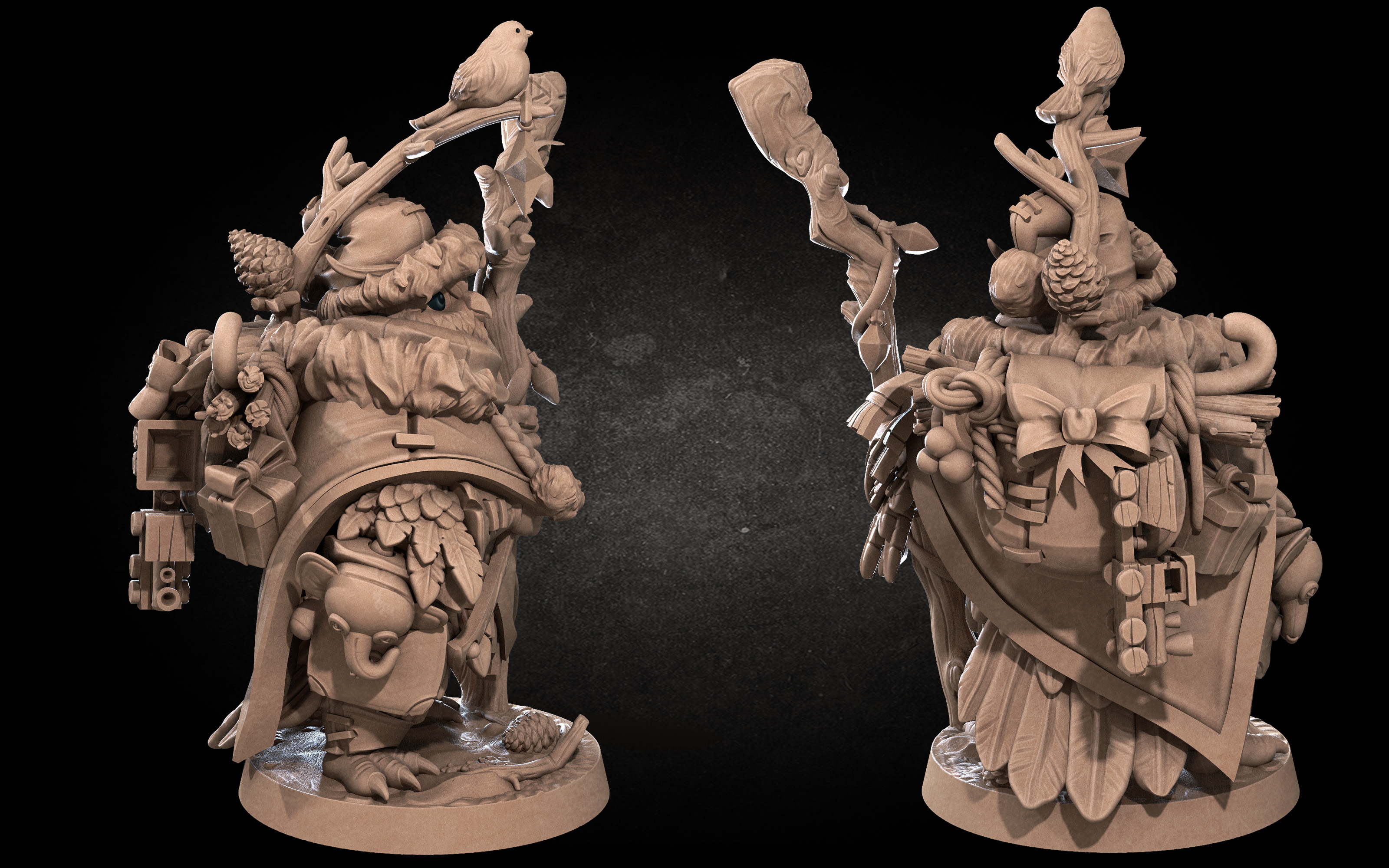 Uka, the Forest Keeper Owlfolk 3D STL Model — view 7