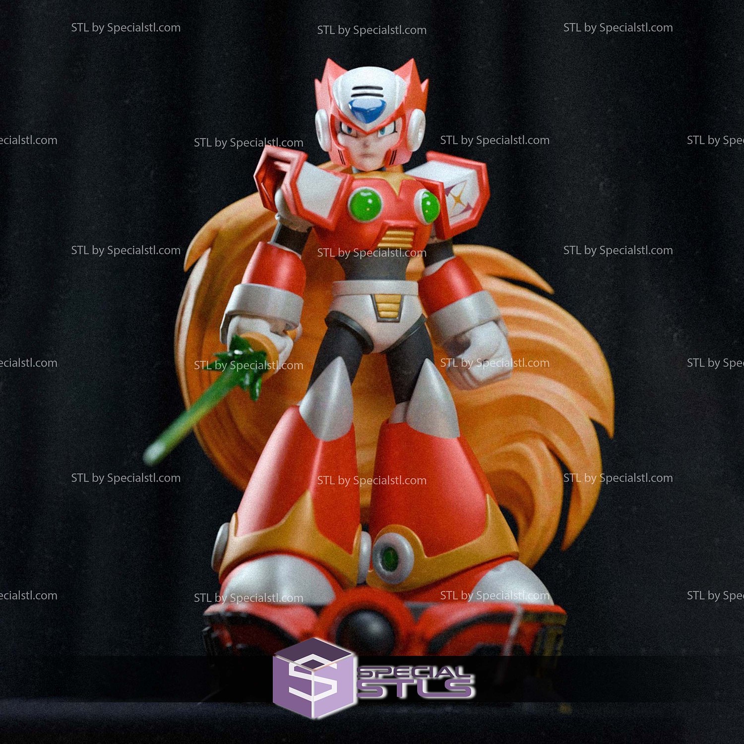 Zero Megaman Stand Pose V2 STL Files 3D Model — view 2