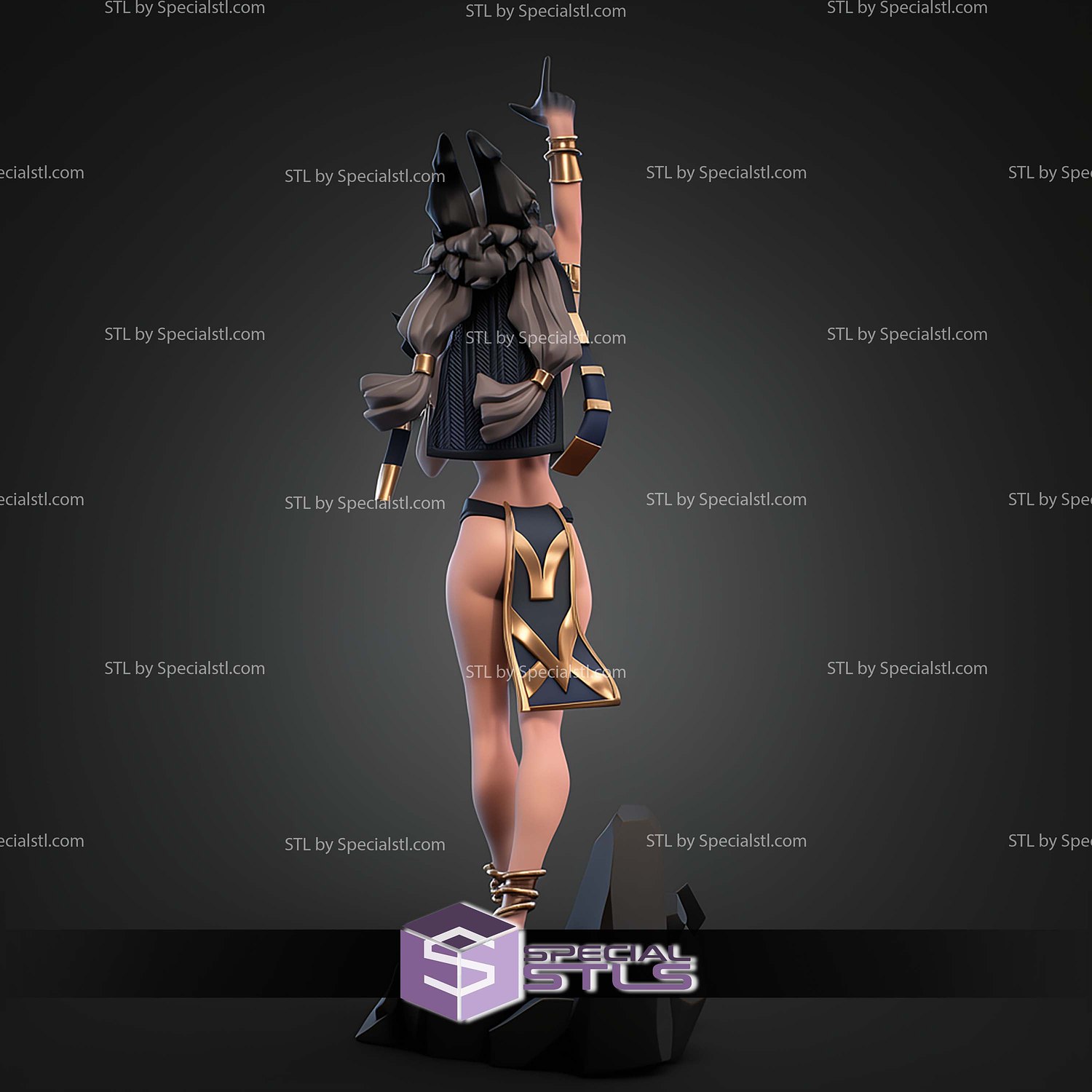 Anubis Female 1 12 Sexy STL Files 3D Model — view 4