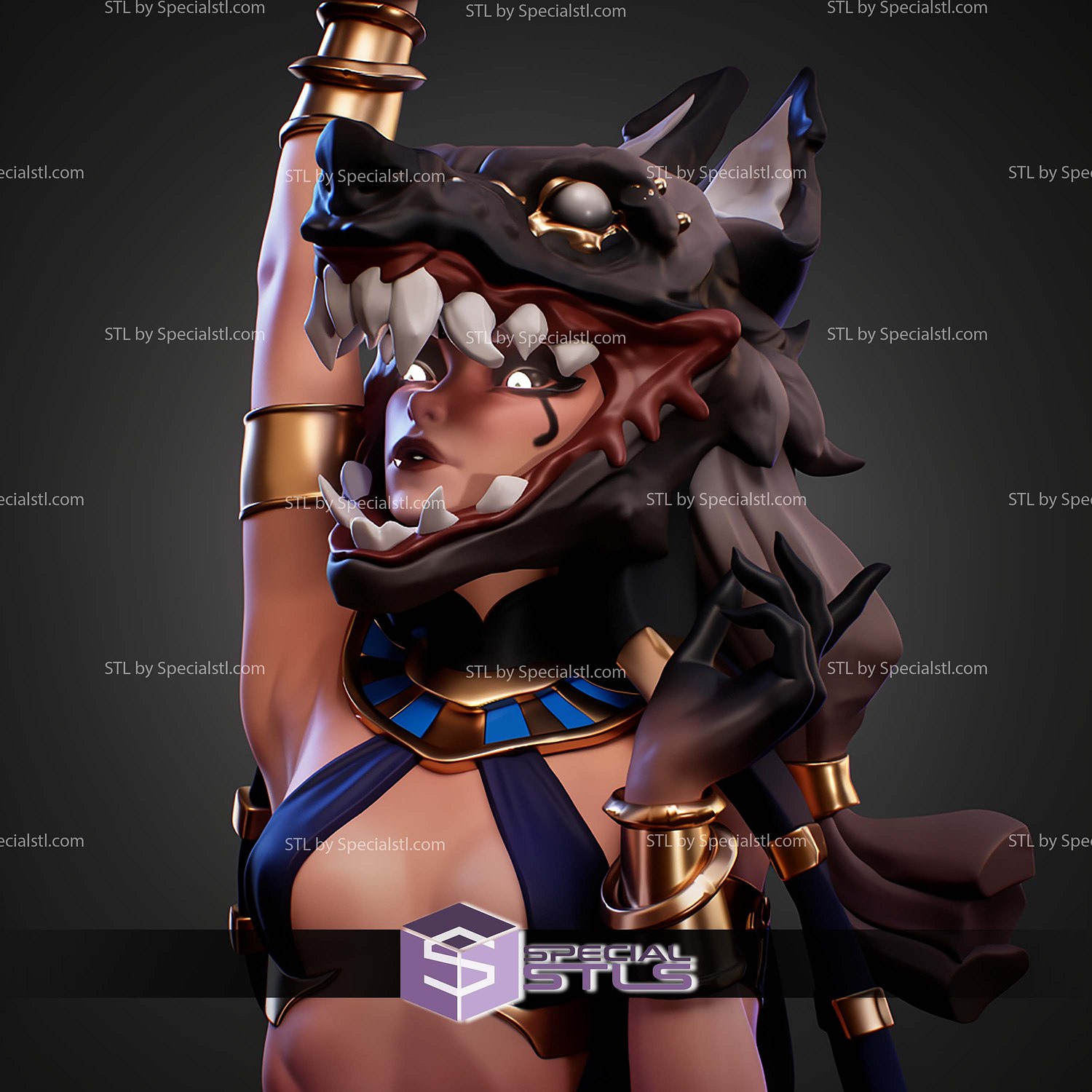 Anubis Female 1 12 Sexy STL Files 3D Model — view 5