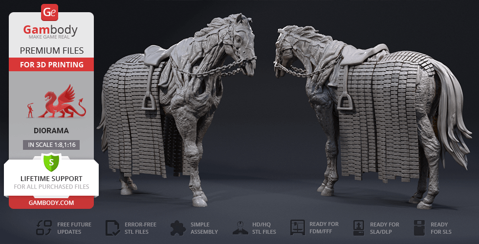 Wight Horse 3D Printing Model | Assembly STL Model