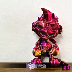 Basic STL Monkey Puckbo Boxer Glass Articulated Print in Place 3D Model