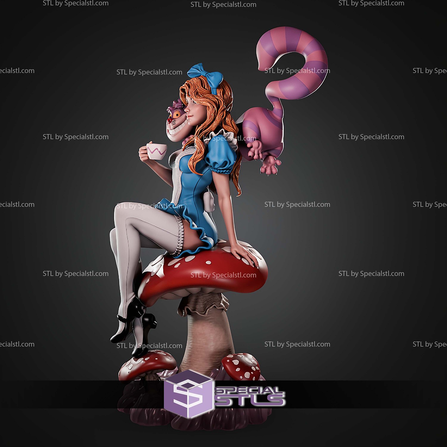 Alice In Wonderland 270mm STL Files 3D Model — view 3