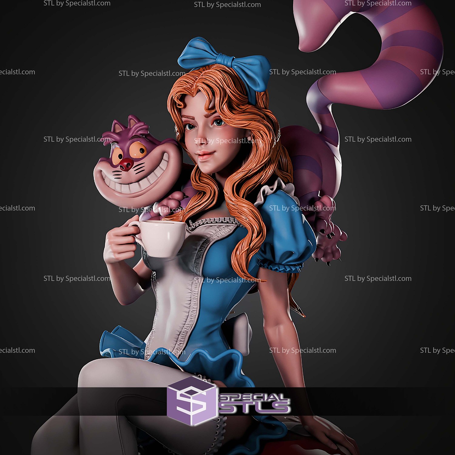 Alice In Wonderland 270mm STL Files 3D Model — view 7