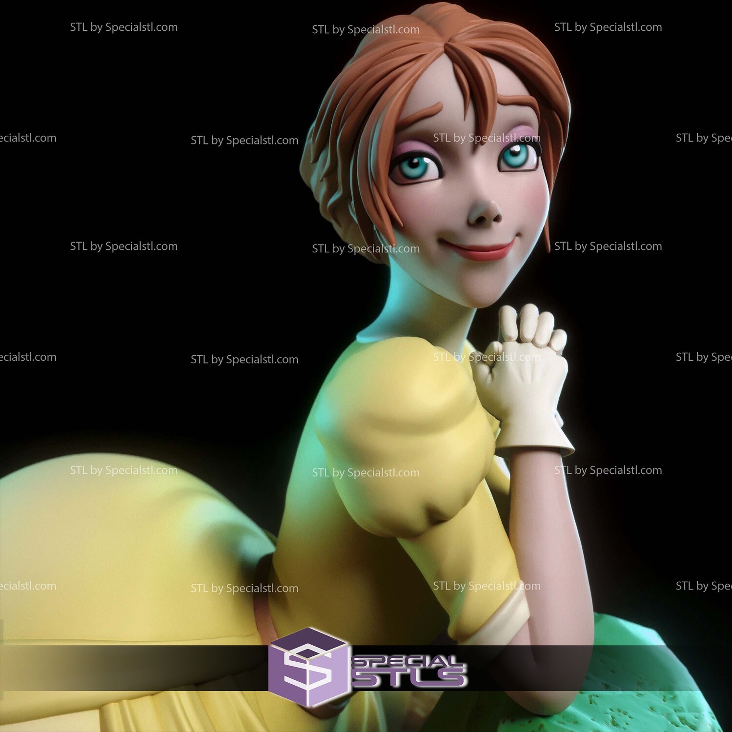 Jane Porter Tarzan Digital 3D Sculpture STL Model — view 6