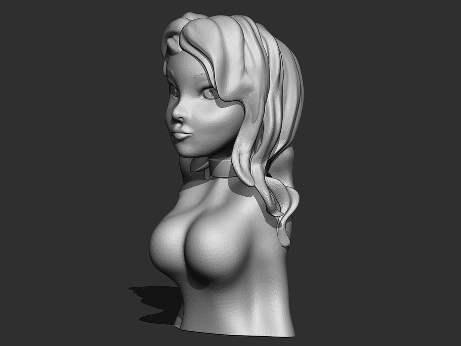 Girl Bust 3D OBJ Model — view 2