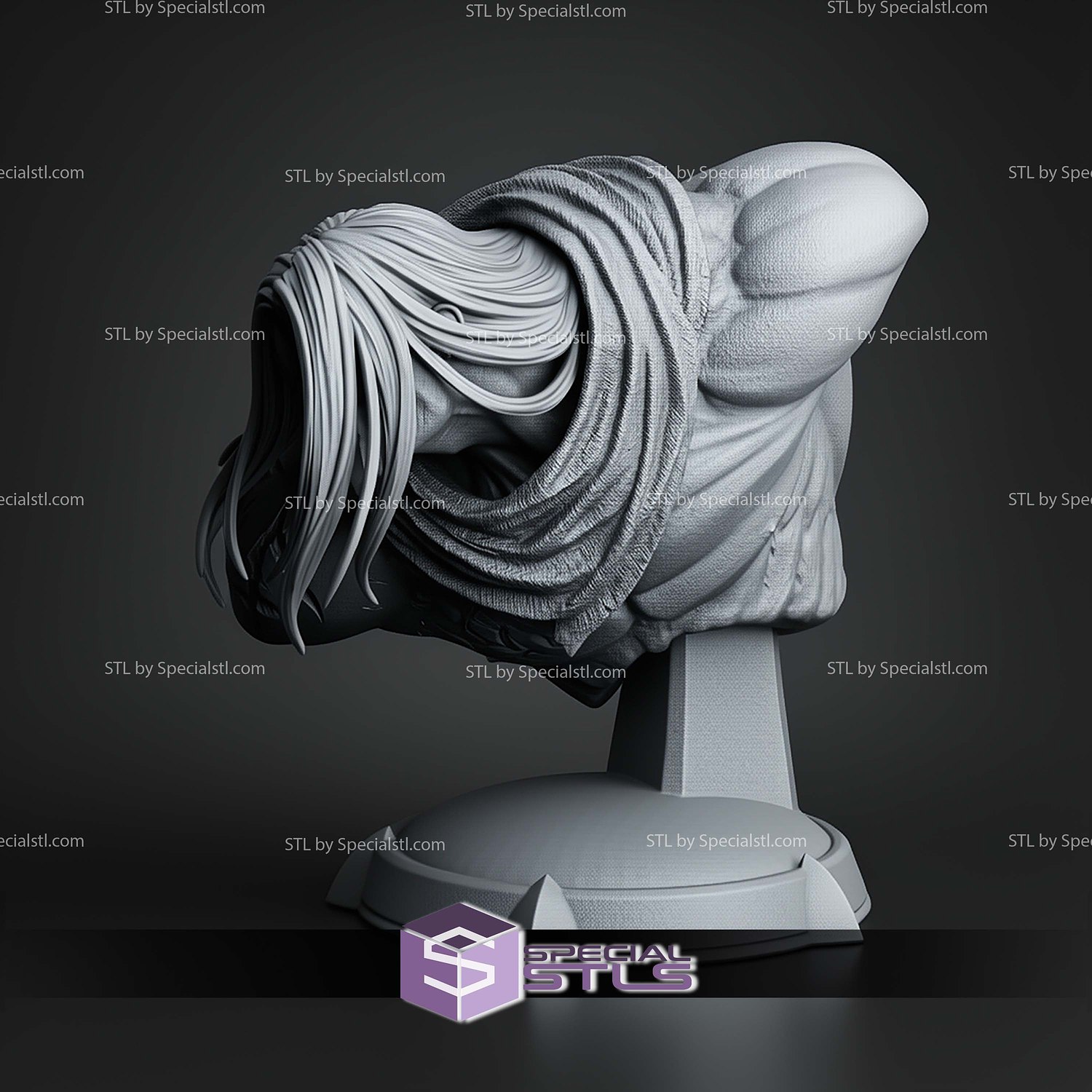 Death Darksiders II Bust 116mm STL Files 3D Model — view 2