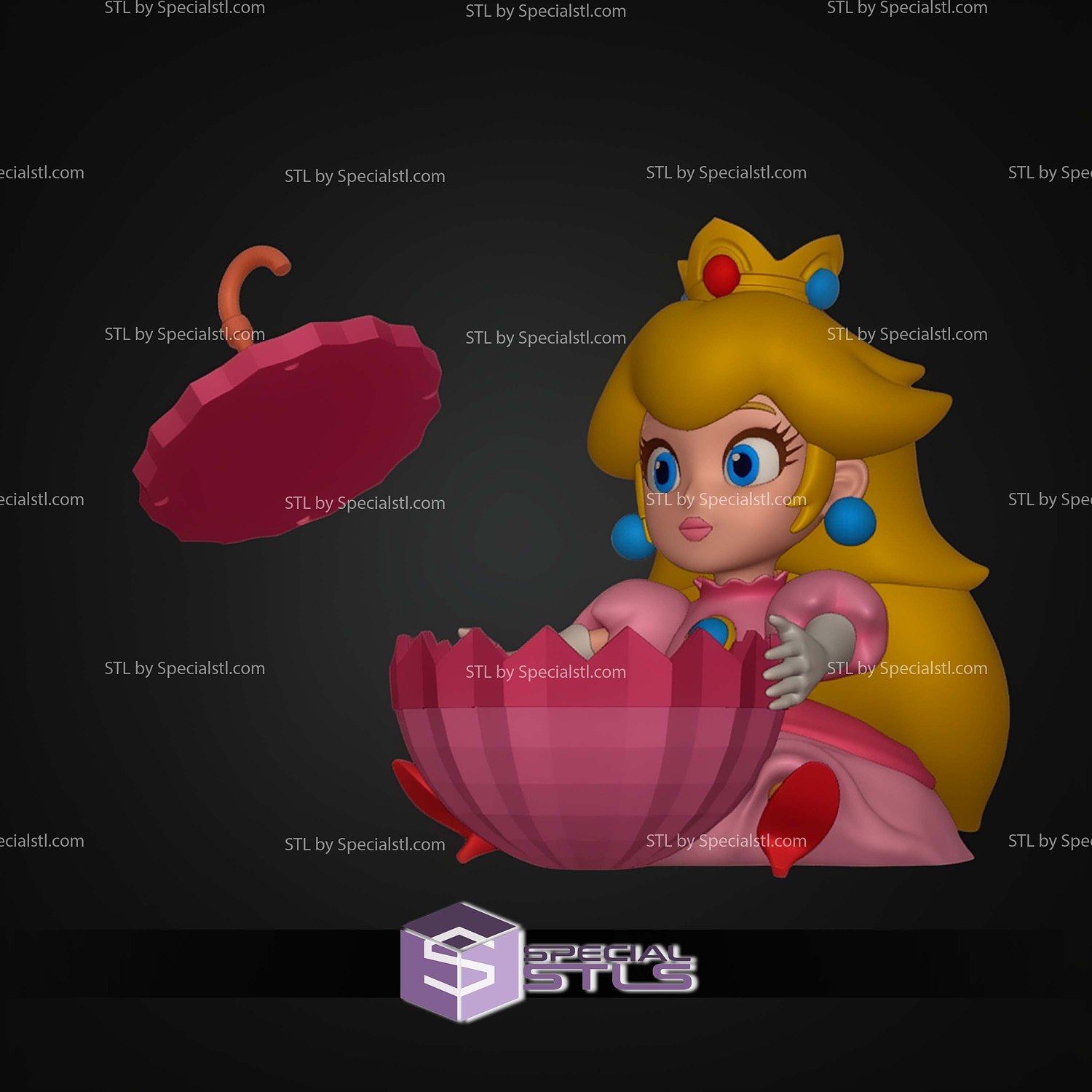 Princess Peach Palomera Popcorn Bucket STL Files 3D Model — view 2