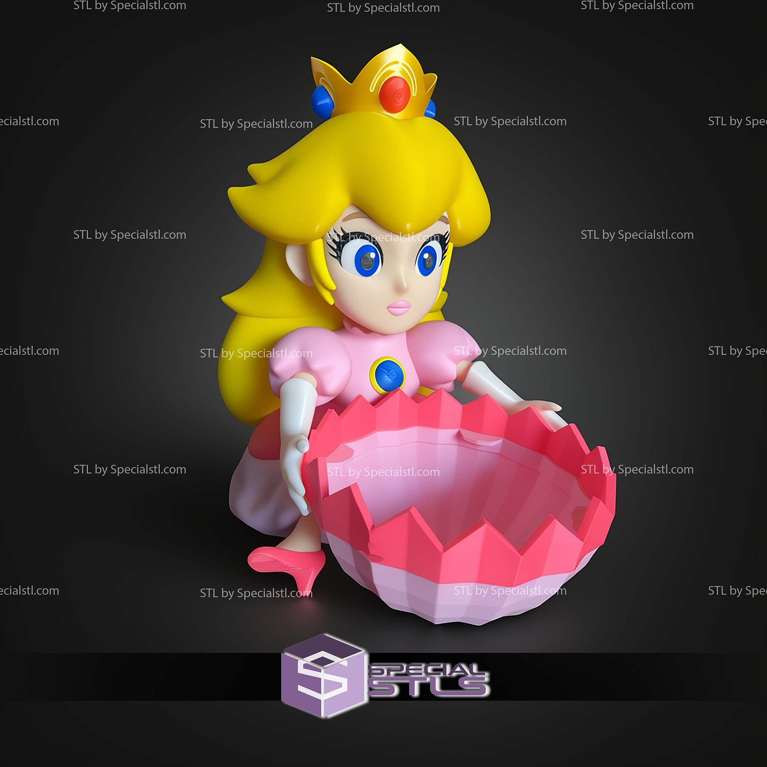 Princess Peach Palomera Popcorn Bucket STL Files 3D Model — view 4