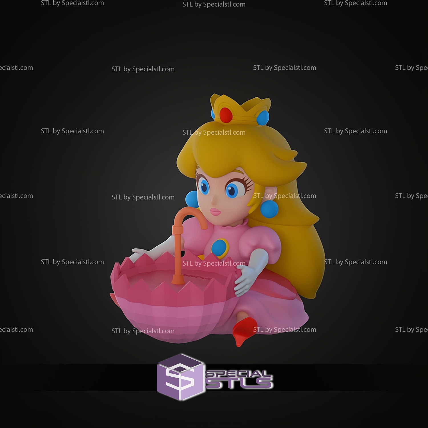 Princess Peach Palomera Popcorn Bucket STL Files 3D Model — view 7