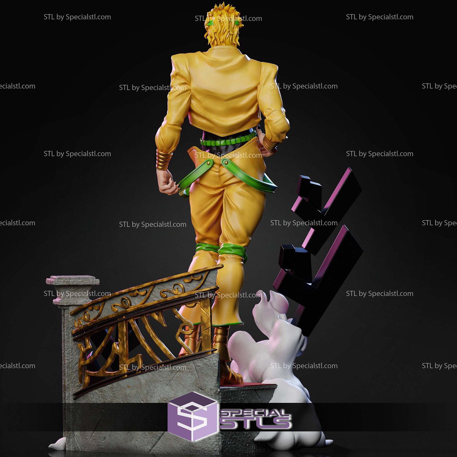 Dio Brando on Stair Sculptures 3D Printing STL Model — view 3