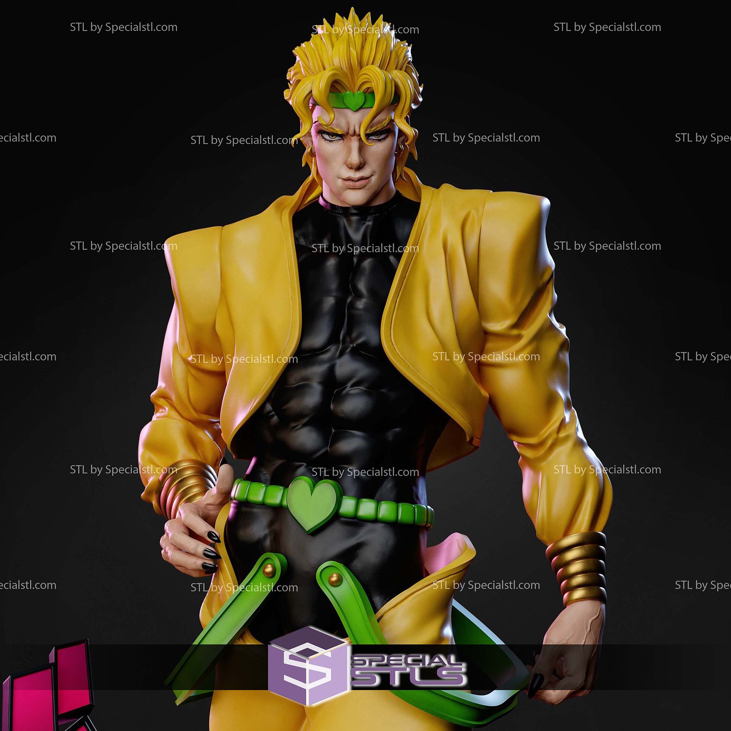 Dio Brando on Stair Sculptures 3D Printing STL Model — view 4