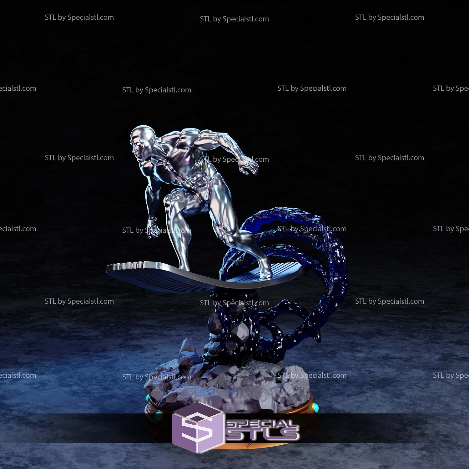 Silver Surfer 1-6 STL Files 3D Model — view 6