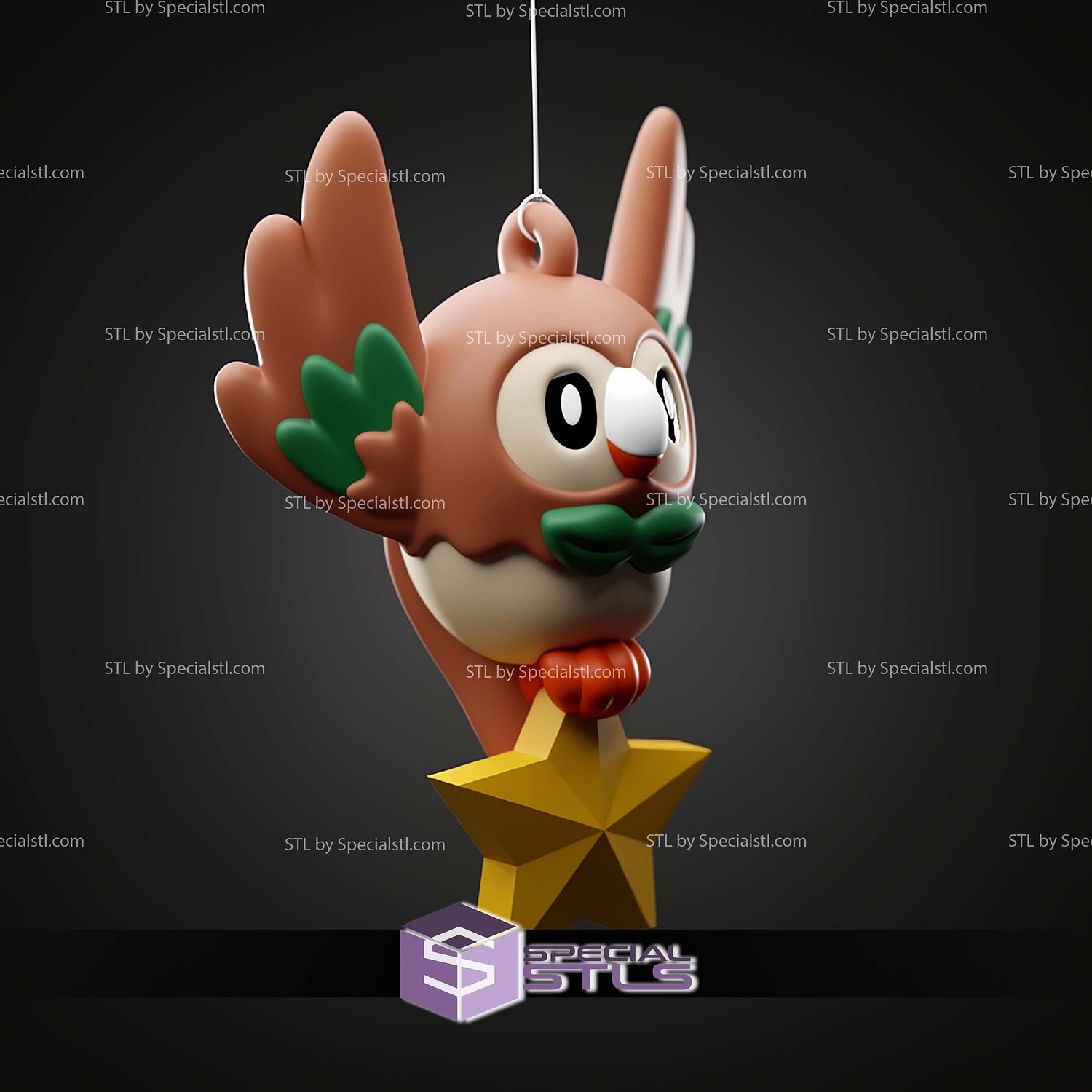 Basic Pokemon Collection Rowlett Hanger 3D STL Model — view 4
