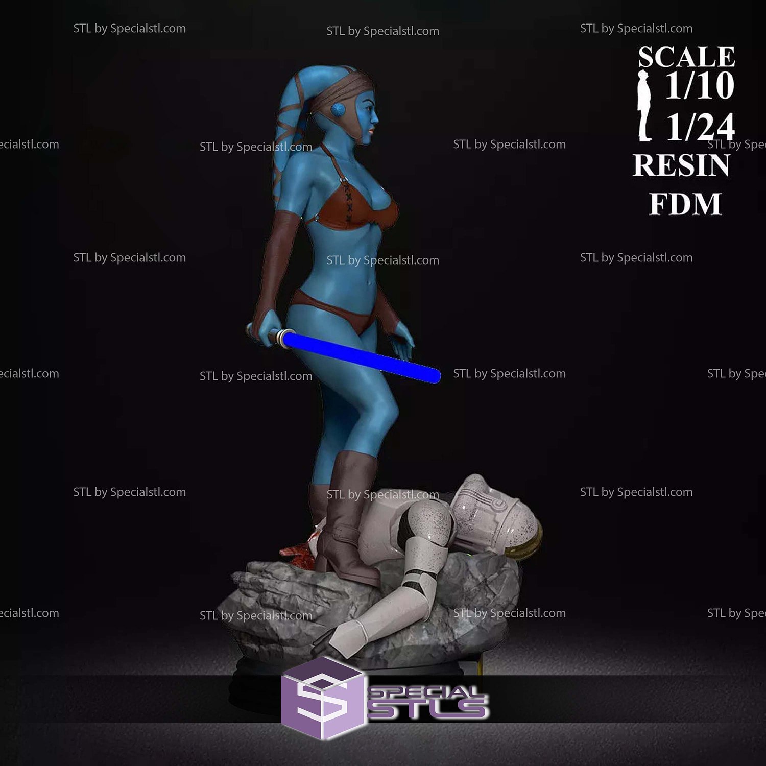 Aayla Secura Beach Outfit 3D Printer Files STL Model — view 2