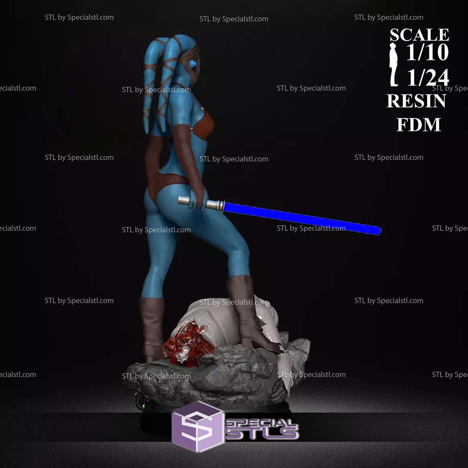Aayla Secura Beach Outfit 3D Printer Files STL Model — view 3