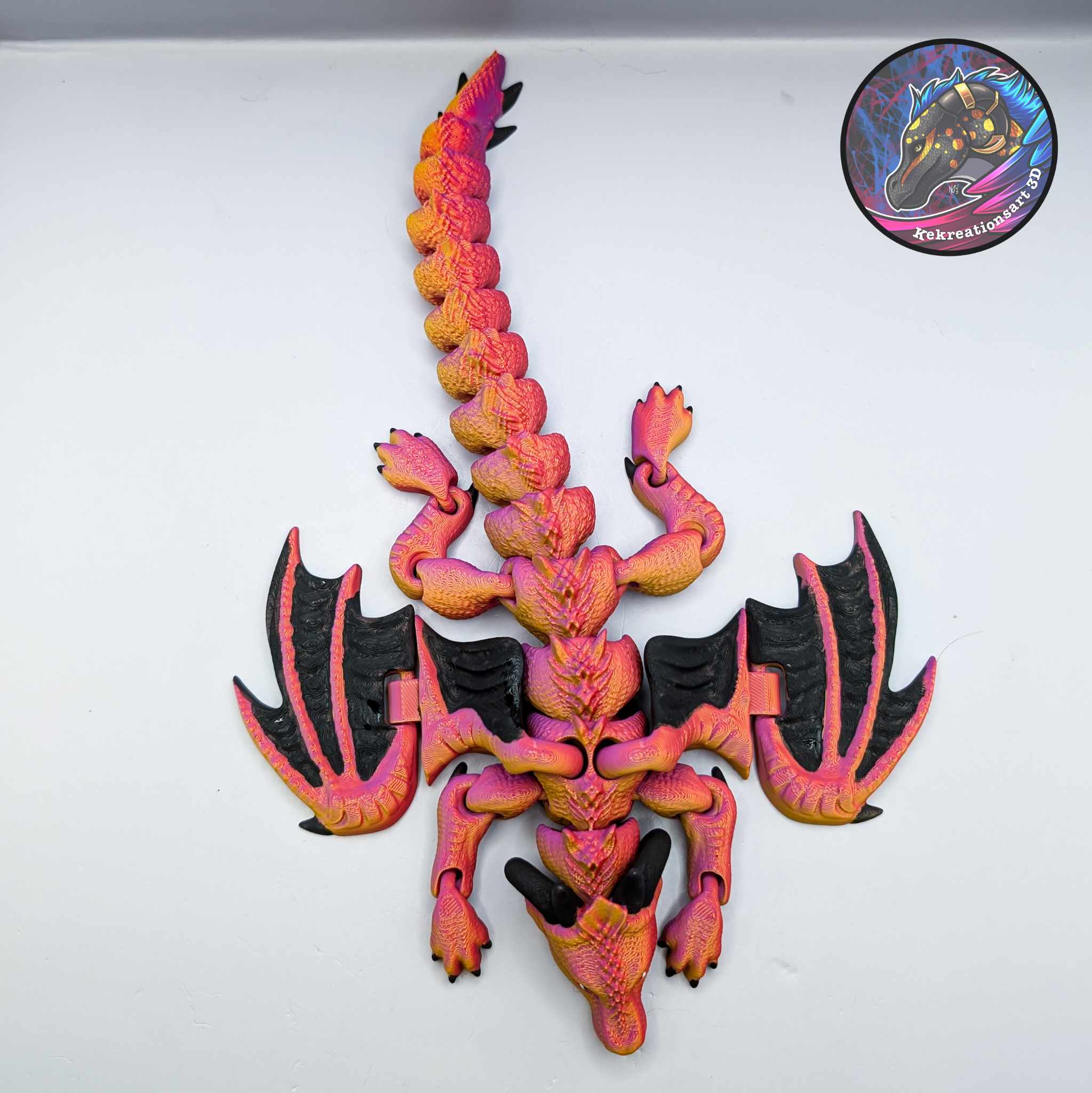 Flexi Spiney Dragon 3D STL Model