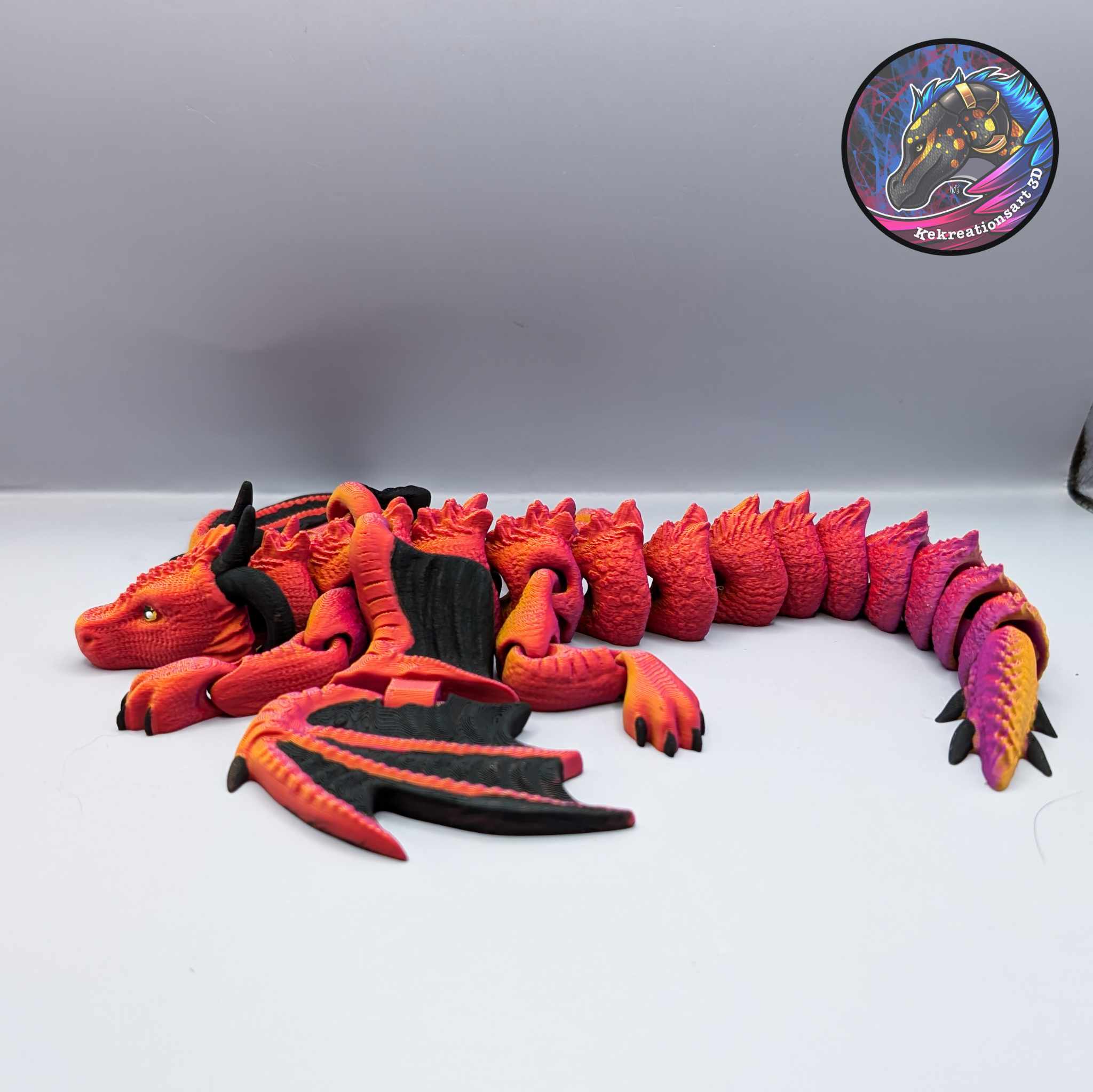 Flexi Spiney Dragon 3D STL Model — view 4