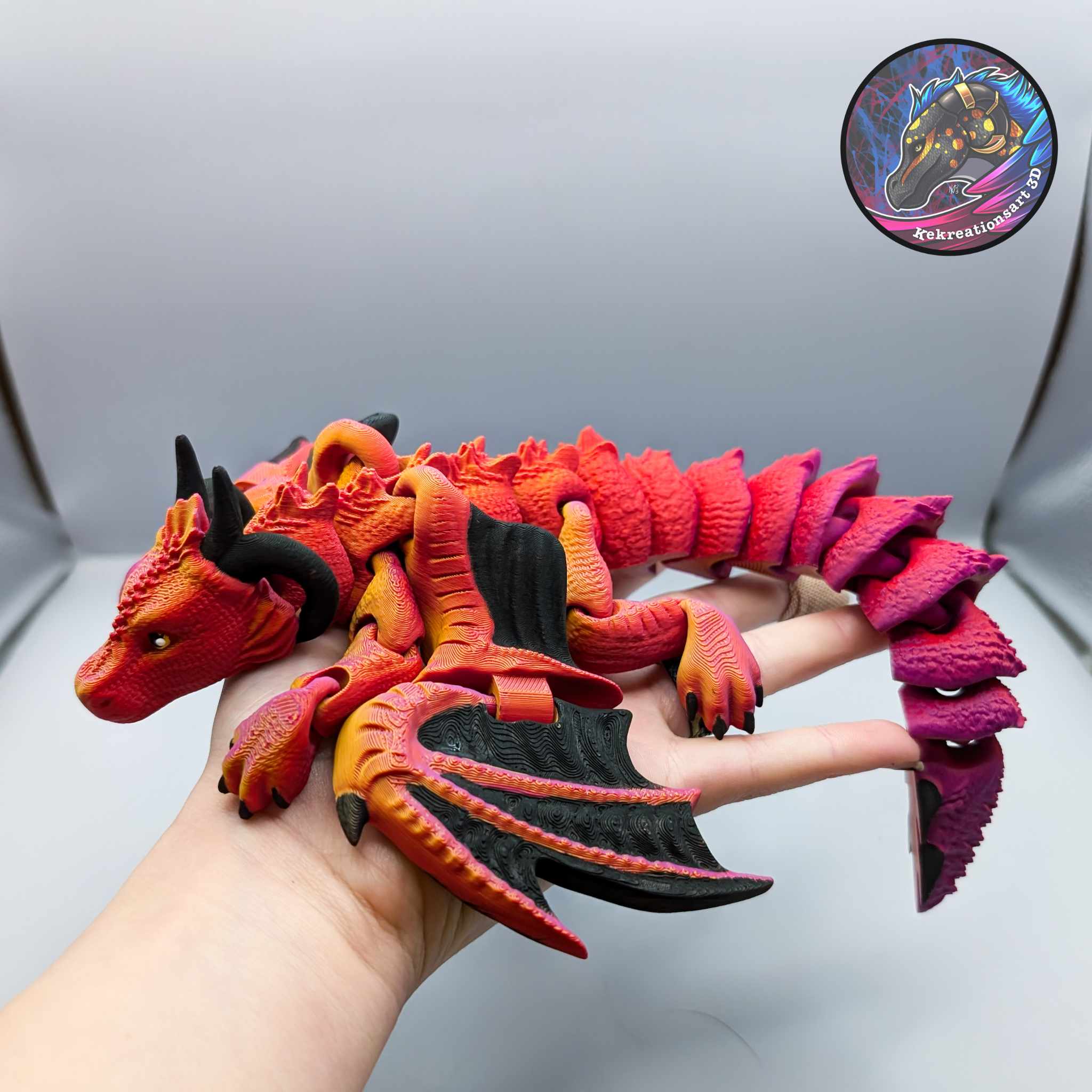 Flexi Spiney Dragon 3D STL Model — view 6