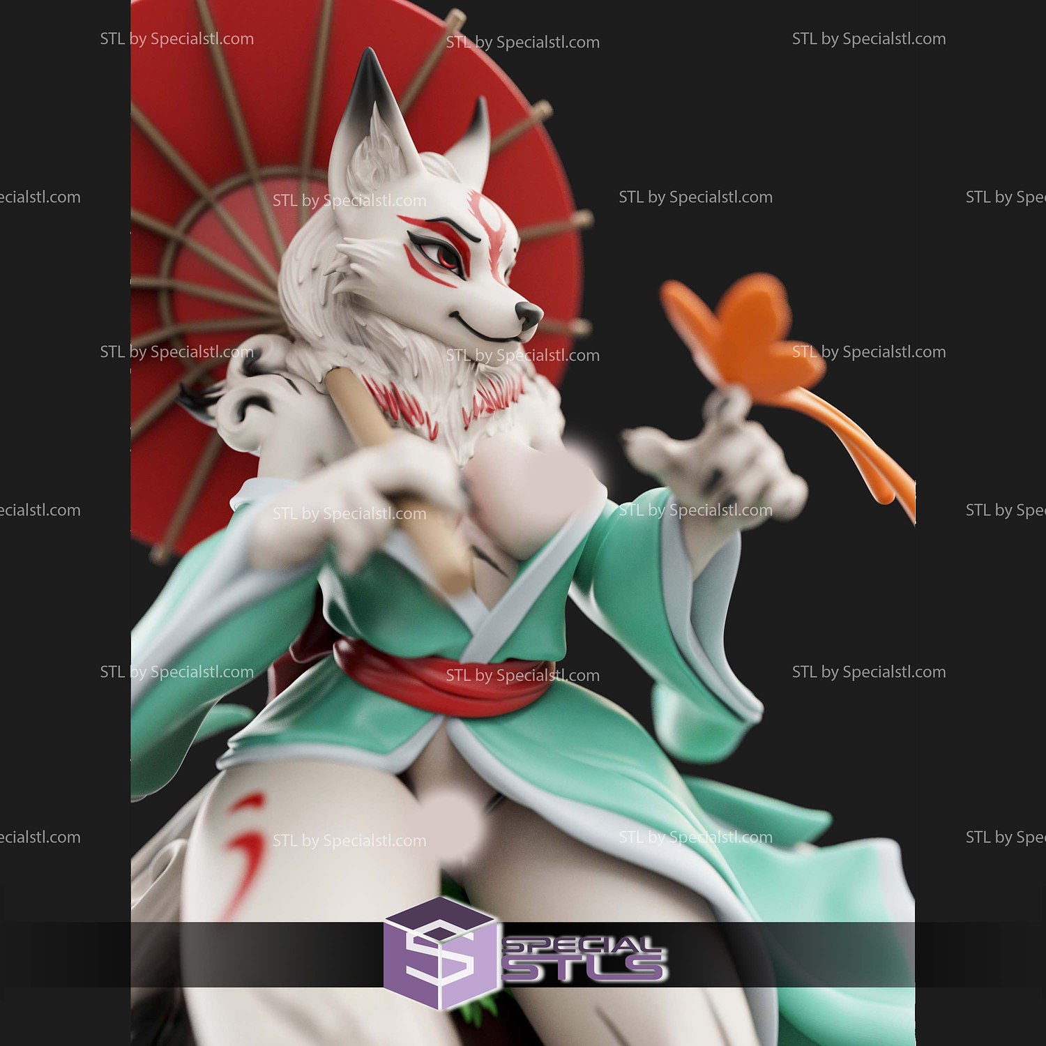 Amaterasu Furry Sculptures 3D Printing STL Model — view 2
