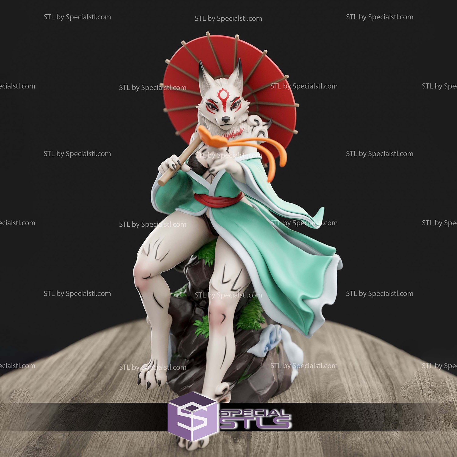 Amaterasu Furry Sculptures 3D Printing STL Model — view 3