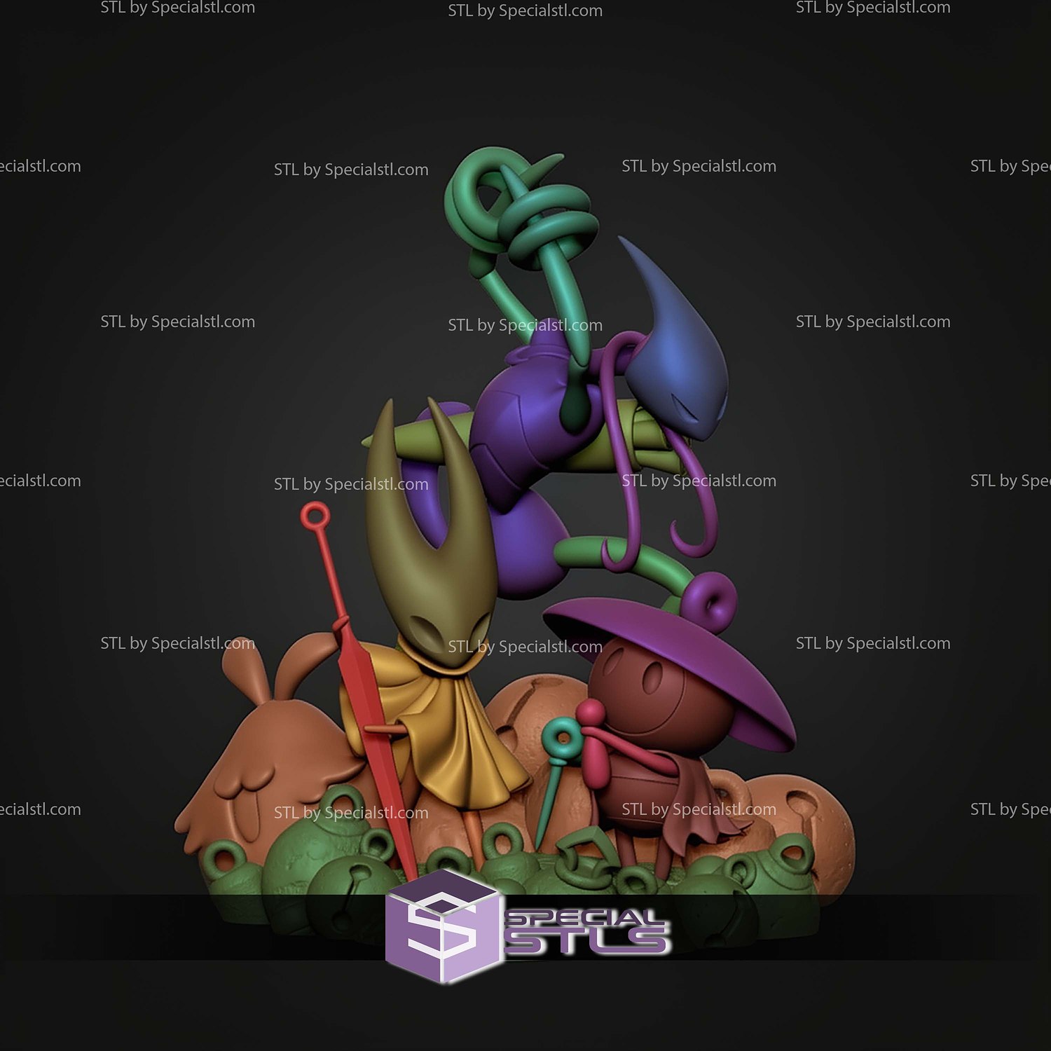 Silkband Hollow Knight Silksong Diorama STL Files 3D Model — view 8