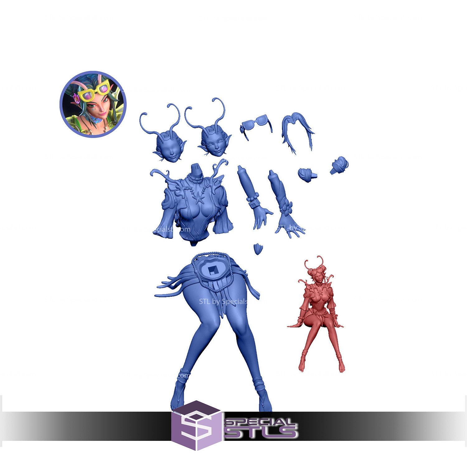 Mantis Summer Skin Marvel Rivals V2 STL Files 3D Model — view 2