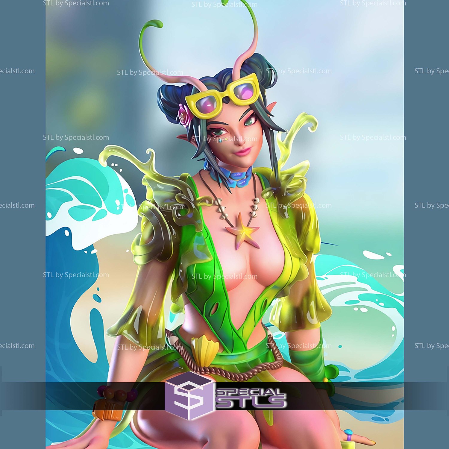 Mantis Summer Skin Marvel Rivals V2 STL Files 3D Model — view 6