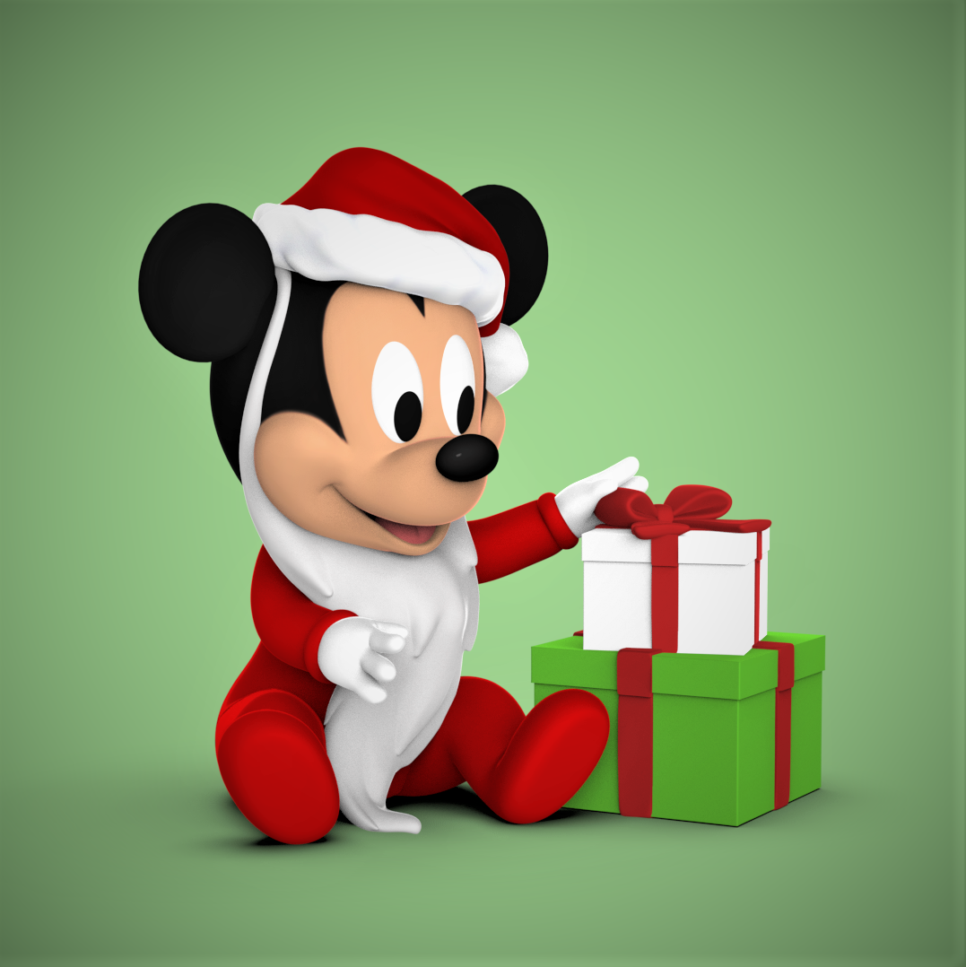 Baby Mickey -Santa 3D STL Model