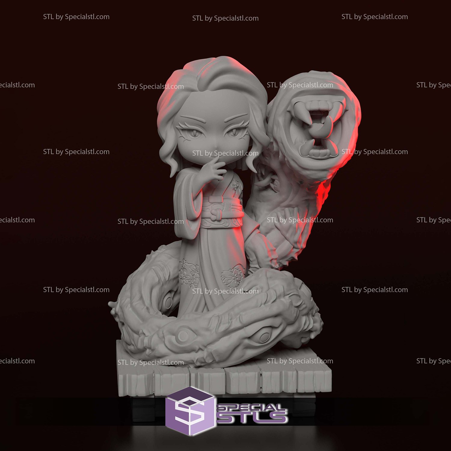 Muzan Chibi Demon Slayer 3D Printer Files STL Model — view 3