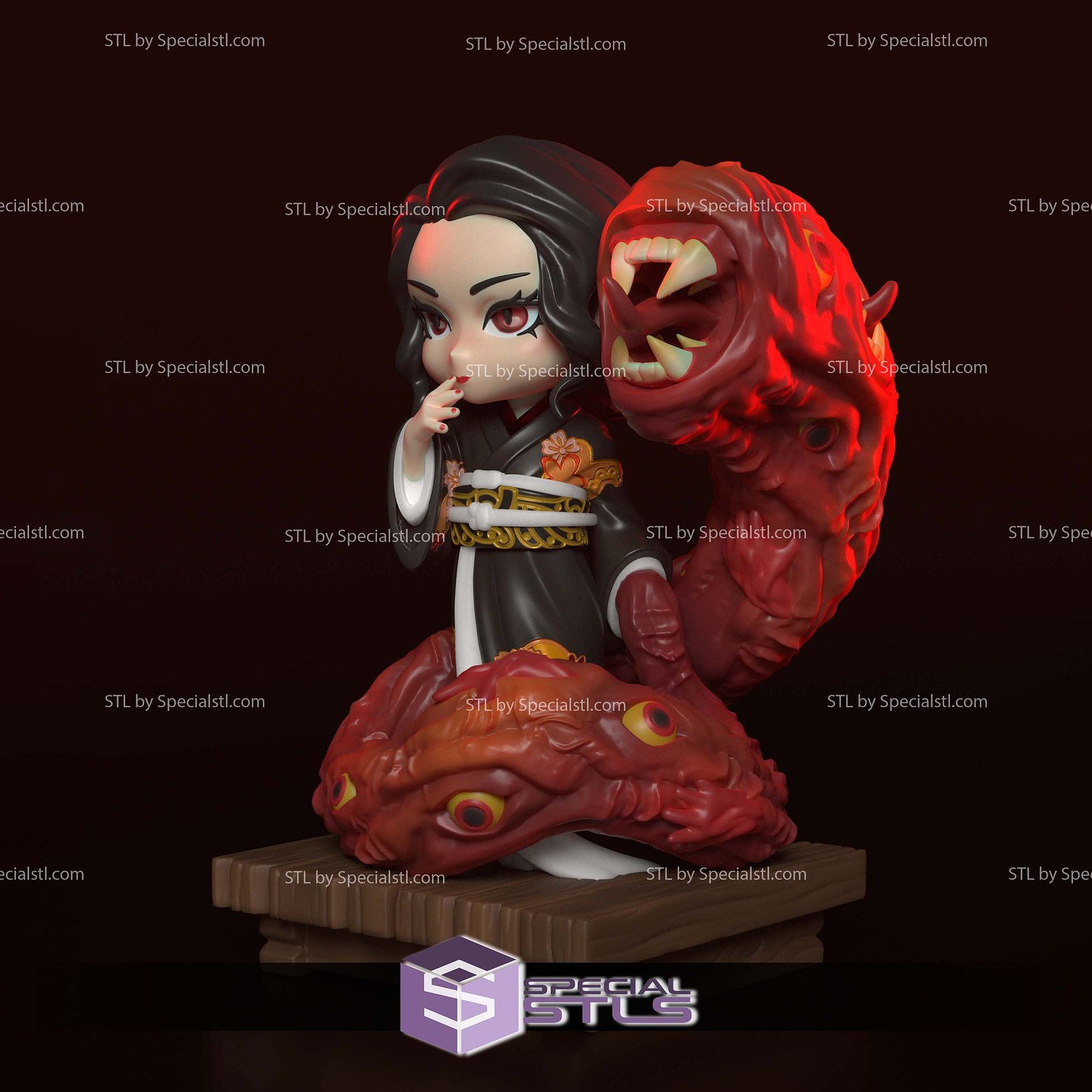 Muzan Chibi Demon Slayer 3D Printer Files STL Model — view 4