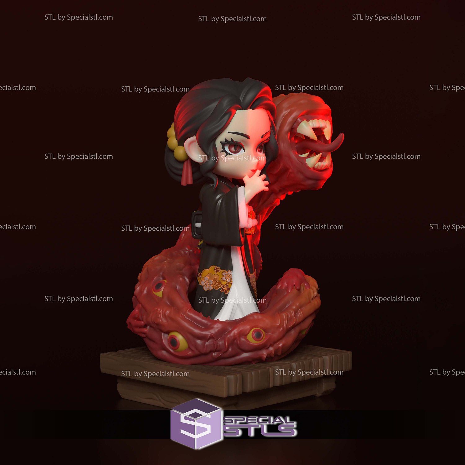 Muzan Chibi Demon Slayer 3D Printer Files STL Model — view 5