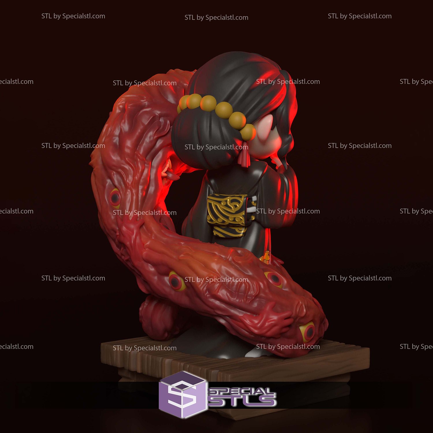 Muzan Chibi Demon Slayer 3D Printer Files STL Model — view 6
