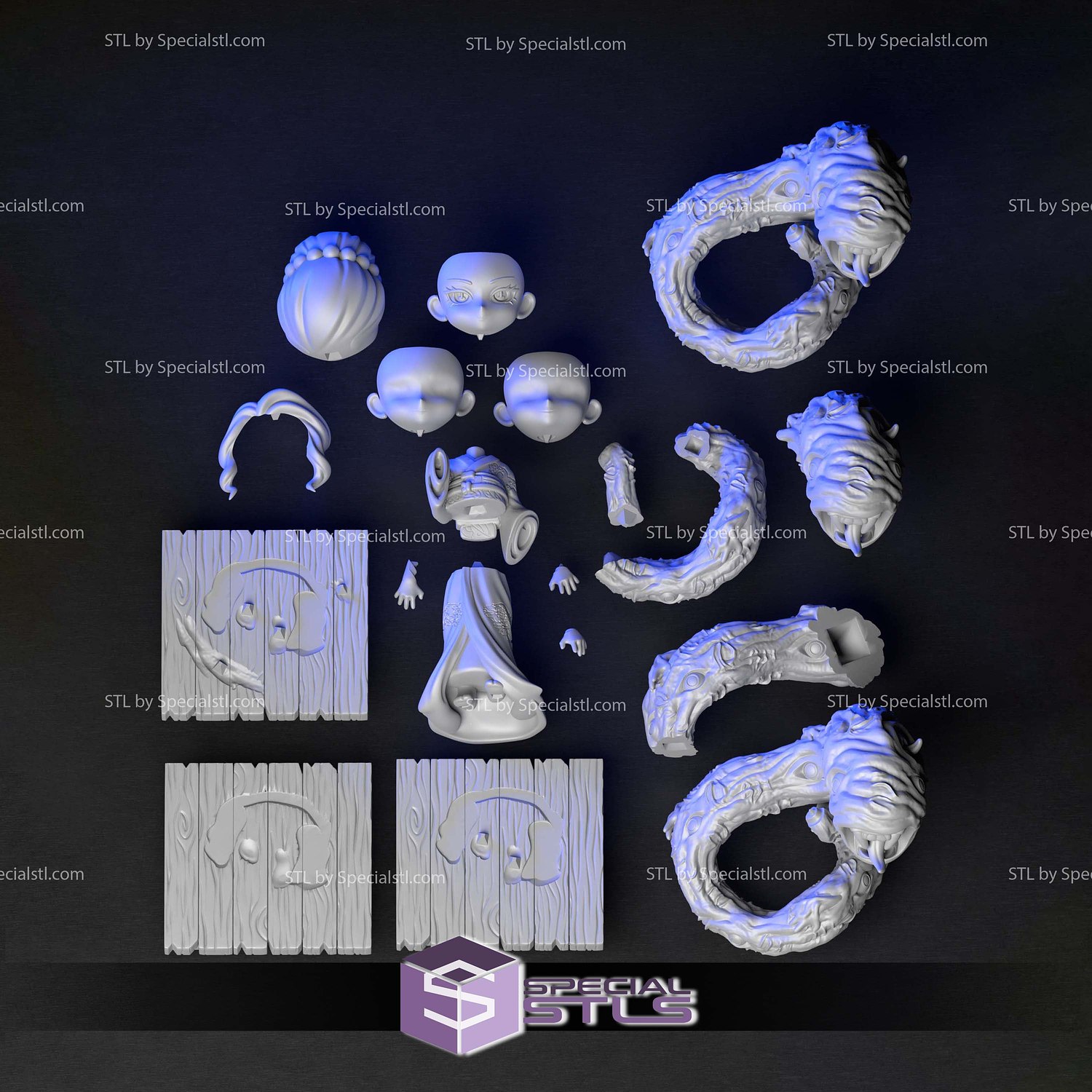 Muzan Chibi Demon Slayer 3D Printer Files STL Model — view 7