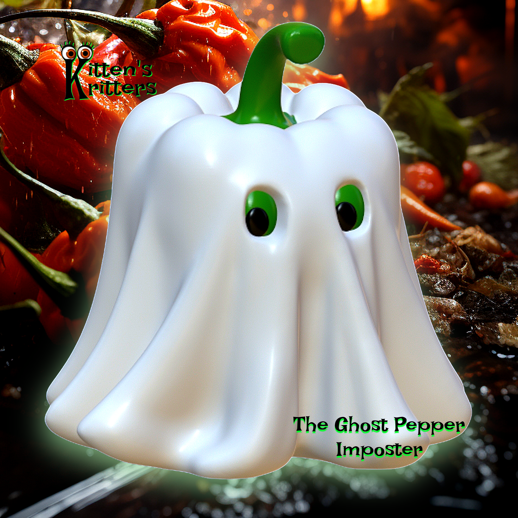 ghost pepper imposter bell pepper figurine 3D STL Model