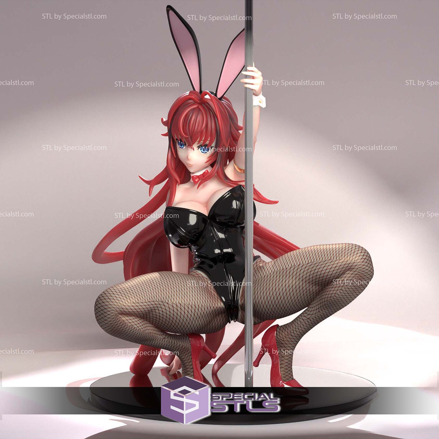 Rias Gremory Pole Dancer Sculptures 3D Printing STL Model — view 2