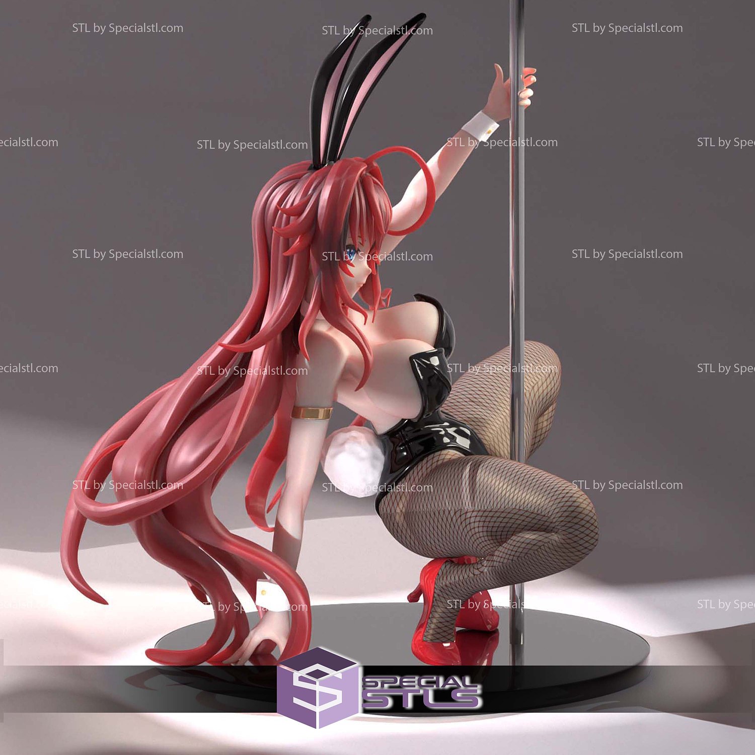 Rias Gremory Pole Dancer Sculptures 3D Printing STL Model — view 3