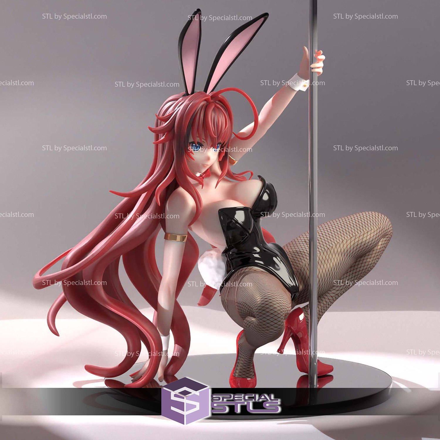 Rias Gremory Pole Dancer Sculptures 3D Printing STL Model — view 4