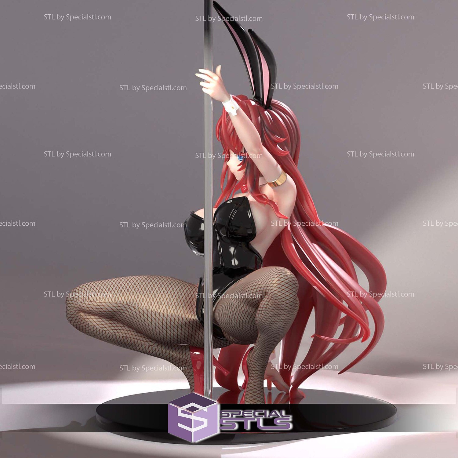 Rias Gremory Pole Dancer Sculptures 3D Printing STL Model — view 5