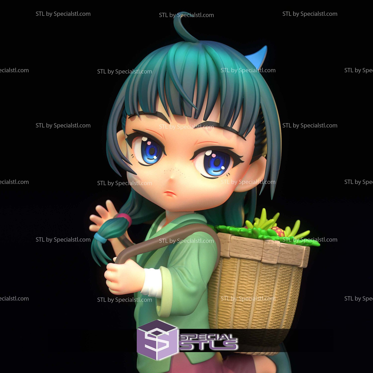 Mao Mao Chibi Apothecary Sculptures 3D Printing STL Model — view 3