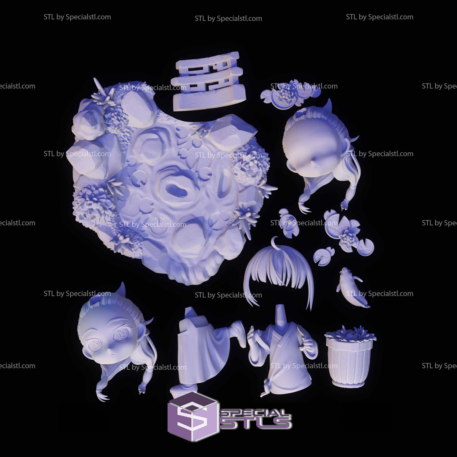 Mao Mao Chibi Apothecary Sculptures 3D Printing STL Model — view 6