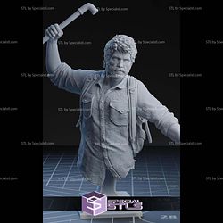 Joel The Last of Us Fighting Scene Bust STL Files 3D Model